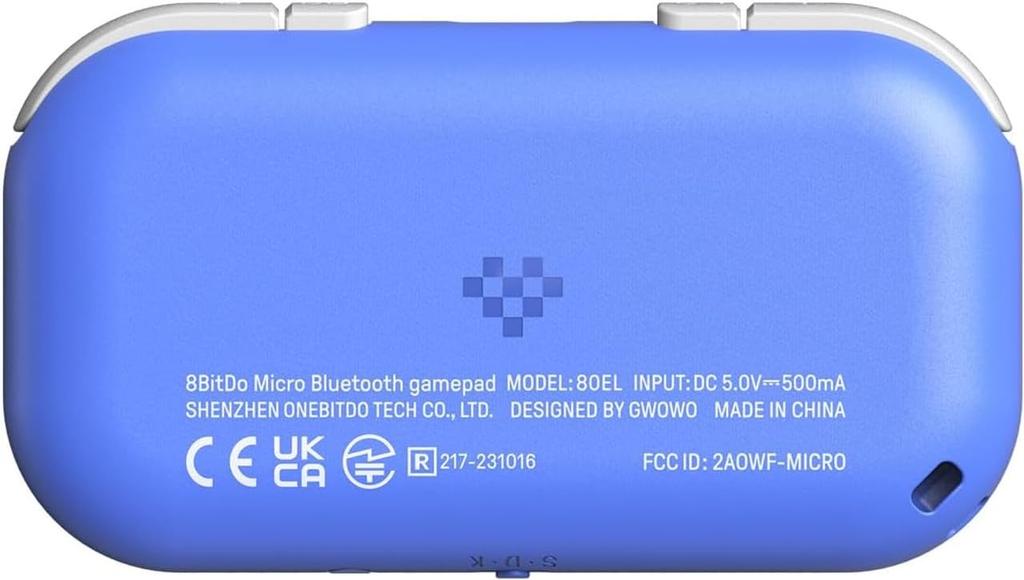 8BitDo Micro Bluetooth Gamepad Pocket Size Mini Controller для Raspberry Поддержка переключения режимов клавиатуры, Android, Pi, (синий)