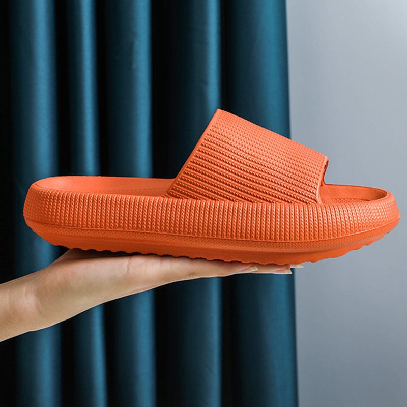 Тапочки унисекс, женские нескользящие домашние тапочки из ЭВА, домашние тапочки на мягкой платформе, однотонные домашние тапочки