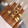 6 Pcs/Set Fashion Vintage Metal Rings For Women Punk Hip Hop Gold Silver Color Irregular Knuckle Joint Ring Daily Jewelry