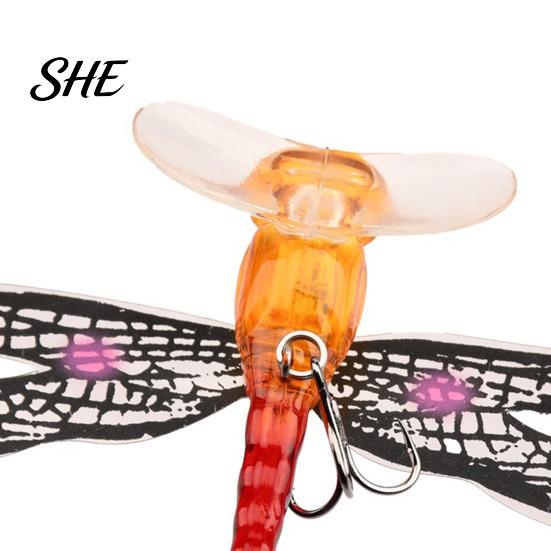 5 Piece Floating Lure Set 5Pcs 7.5cm/6.2g Bionic Dragonfly Fishing with Hooks, Topwater Insect Bait Bait, Realistic for Bass Trout Lures