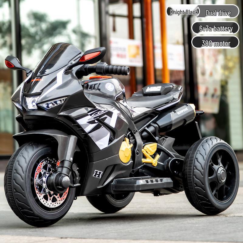 Электрический трехколесный велосипед для детей с пультом управления, двойным приводом, аккумуляторной батареей, подходит для мальчиков и девочек.