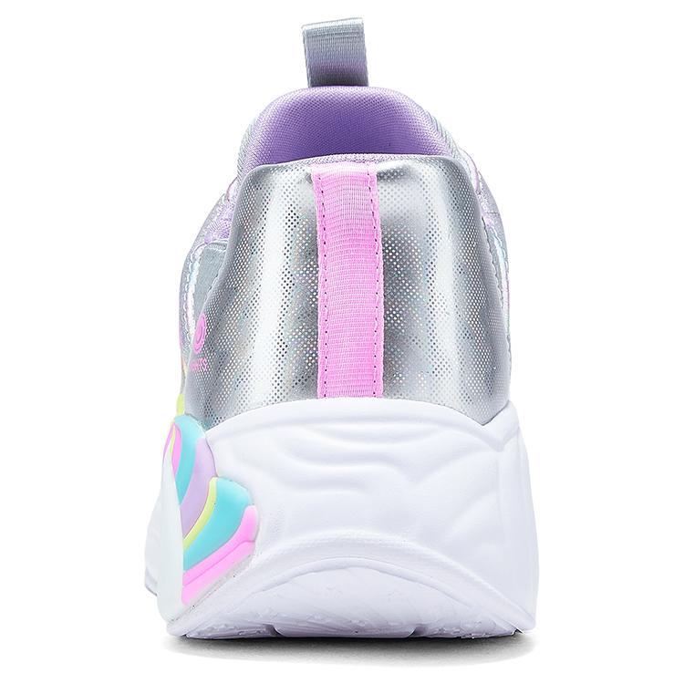 Skechers Модные Детские Уличные Нескользящие Прочные Низкие Повседневные Кроссовки Детские Серебристый Мультиколор 302296L-SMLT