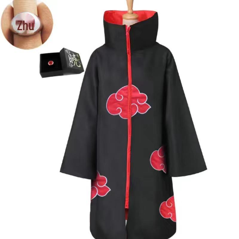 Naruto Akatsuki Red Cloud Cloak - Uchiha Itachi Costume for Halloween.