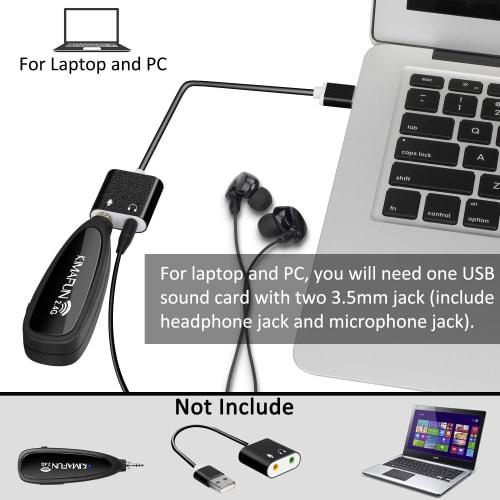 KIMAFUN 2.4G Wireless Waterproof Headset Microphone with 30m Transmission Range, Auto-Pairing, Ear-Hook Type, Transmitter and 3.5mm Stereo Plug Receiv