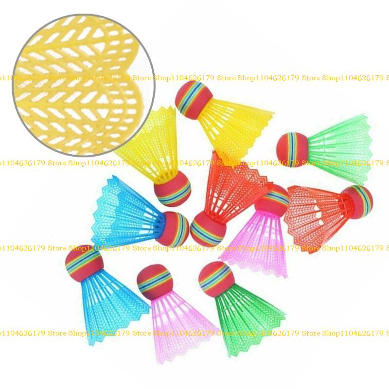 A1A2 10Pcs/set Rainbow Head Badminton Set Shuttlecock for Game Sport Entertainment For Player Play Nylon Plastic Badminton