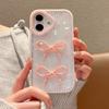 For iPhone 16 Plus Case Two Bow Epoxy Design TPU+PC Phone Back Cover Rhinestone Decor