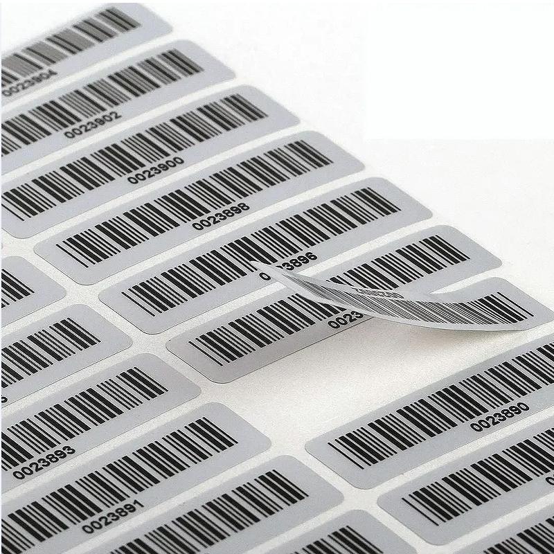 Этикетка со штрих-кодом из матового серебристого ПЭТ 20 30 40 50 60 70 80 90 100 Термотрансферная лента для принтера Наклейка