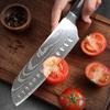 Damascus Steel Pattern Chef Knife Japanese Santoku Knives Butcher Cutting Meat Double-sided Magnetic Knife Block