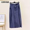 Весенняя эластичная юбка до половины тела, женская сексуальная юбка больших размеров с разрезом