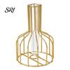 Oxidation-resistant Vase Decorative Glass with Metal Wire Stand Clear Test Tube Iron Stable Flower Art Frame for Hydroponic Plant Modern Container