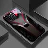 Красное Углеродное Волокно С Рисунком Яблока Черный Стеклянный Чехол Для Телефона Для iPhone 17 16 15 14 13 12 11 Pro Max 17 Air 7 8 Plus XR XS X Чехол