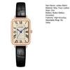 Ladies Quartz Watch Square Dial Faux Leather Adjustable Strap No Delay Time-checking High Accuracy Wristwatch