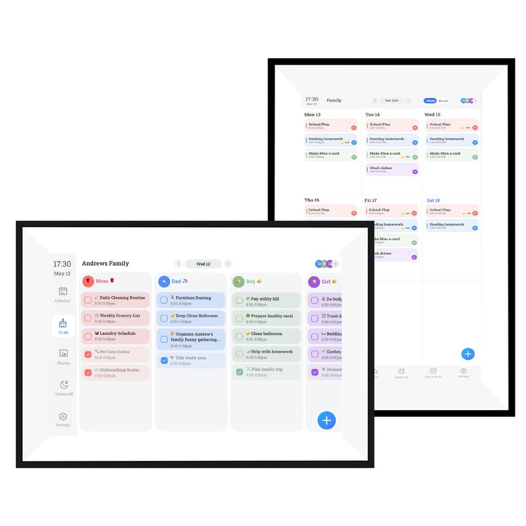 Умный цифровой календарь 10,1 дюйма HD сенсорный экран семейный планировщик со сменной цифровой фоторамкой