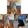 Cotton Blend Pleated Skirt For Women Spring High Waist Slim Fit With Embroidered Design For Casual Wear