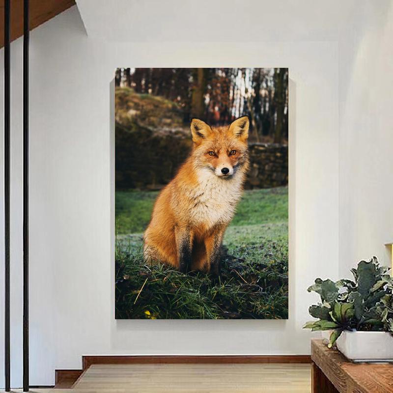 НАДЕЖНАЯ ИСКУССТВЕННАЯ живопись животных, милые фотографии лисы, постеры и принты, холст, картина, настенное искусство для украшения гостиной, без рамки