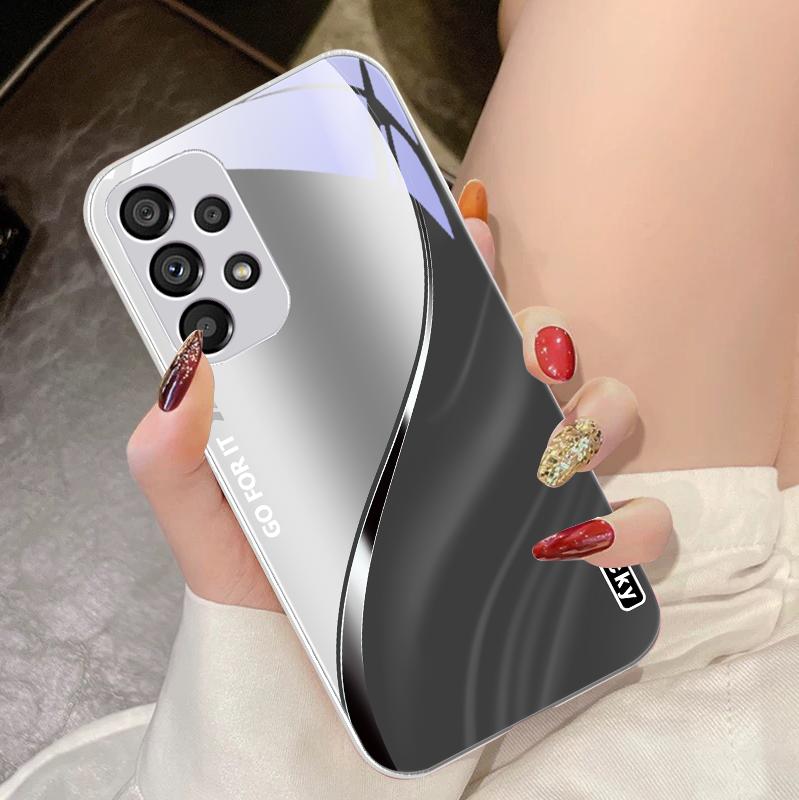 Кофейно-коричневый Счастливый Для Samsung Galaxy Note 8 9 S10 Plus S20 S21 FE S23 Ultra A70 72 73 50 51 52 53 Закаленное Стекло Чехол для Телефона