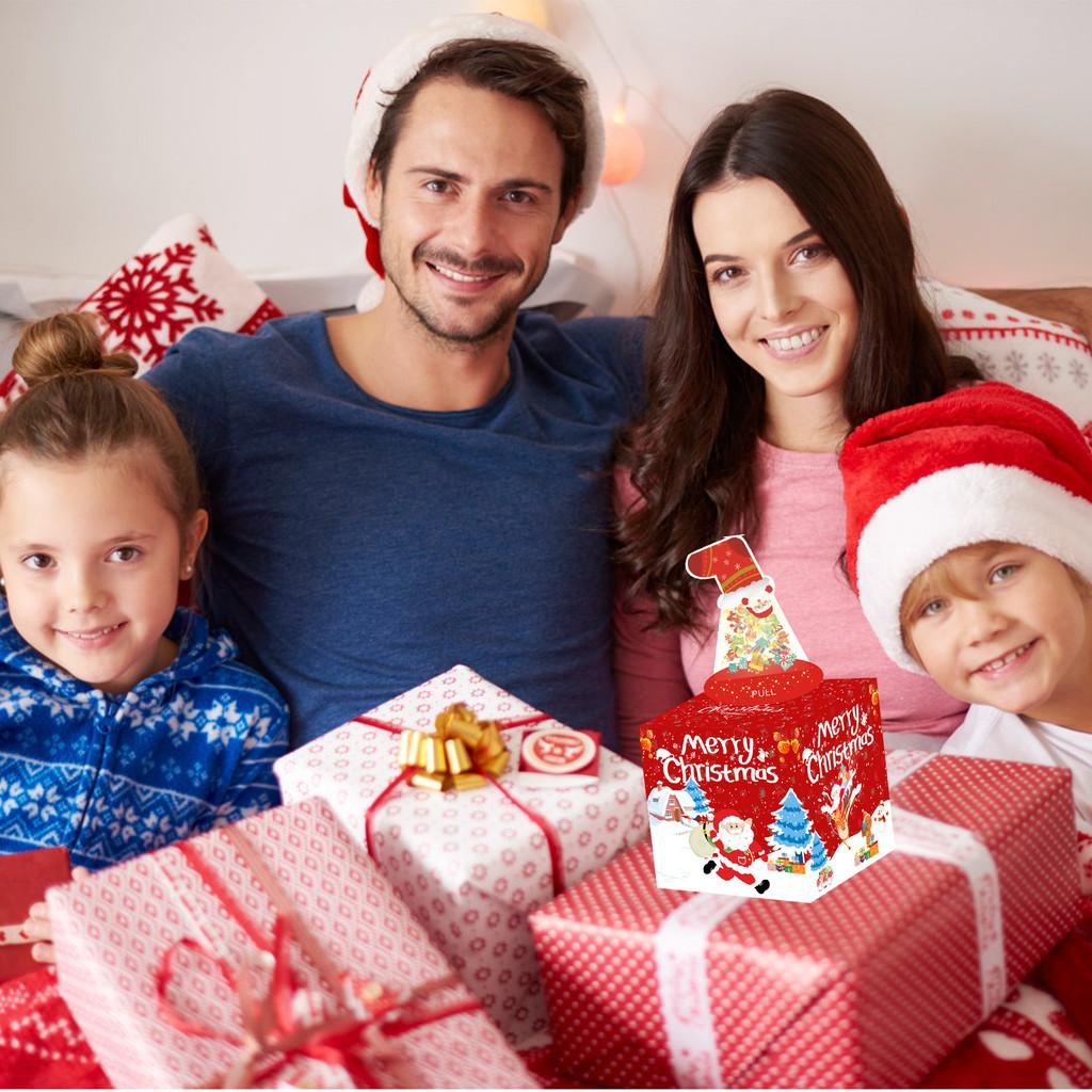 Christmas Decor Party Red Christmas Sock Pattern Gift Box For Gift Presentation