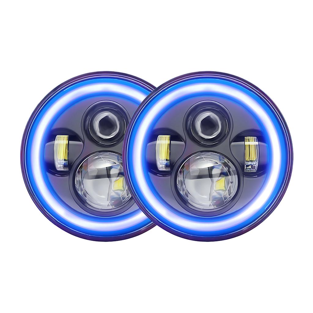 2 шт., 7-дюймовые автомобильные, мотоциклетные, светодиодные фары с сигналом поворота DRL, ближний свет, дальний свет, красные угловые глаза, 7 дюймов