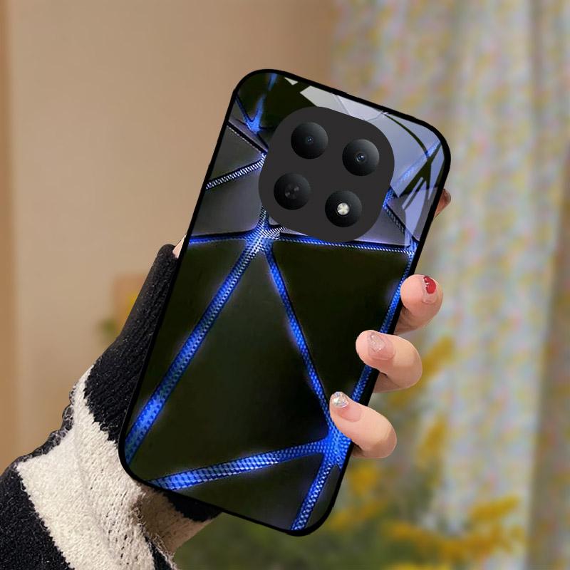 Стеклянный чехол для Xiaomi Poco M8 5G Модный прочный ПК Закаленное стекло Чехол для телефона Задняя крышка для Redmi Note 15 Note15 5G Funda Бампер