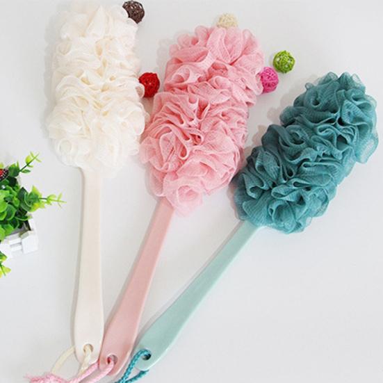 Скруббер для спины, изысканная пена, эргономичный дизайн, аксессуары для душа, длинная ручка, губка для ванны, щетка для душа для дома