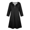 Women's Summer Dress Loose V Neck Three-quarter Sleeve Sundress With Pockets Dress