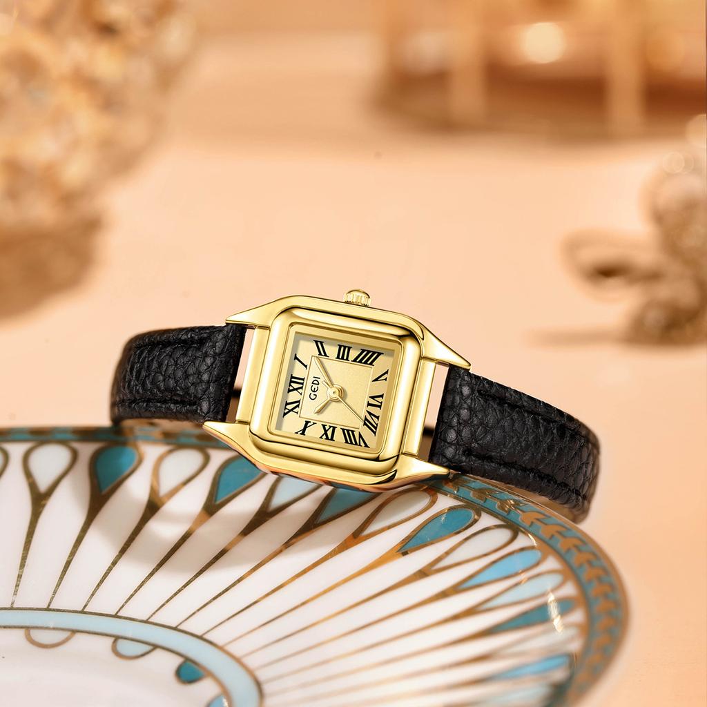 Small And Exquisite Small Square Plate Women'S Watch Light Luxury Retro Belt Watch Women'S Quartz Watch