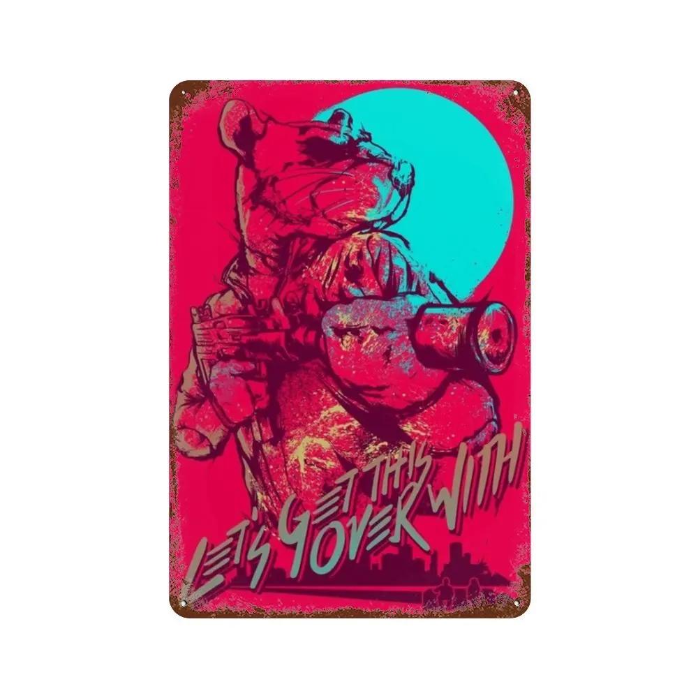 Постер Hotline Miami Горячие Классические Постеры Приключенческой Игры и Металлическая Жестяная Табличка Настенное Искусство Декорация Табличка Мужская Пещера Домашний Декор студия