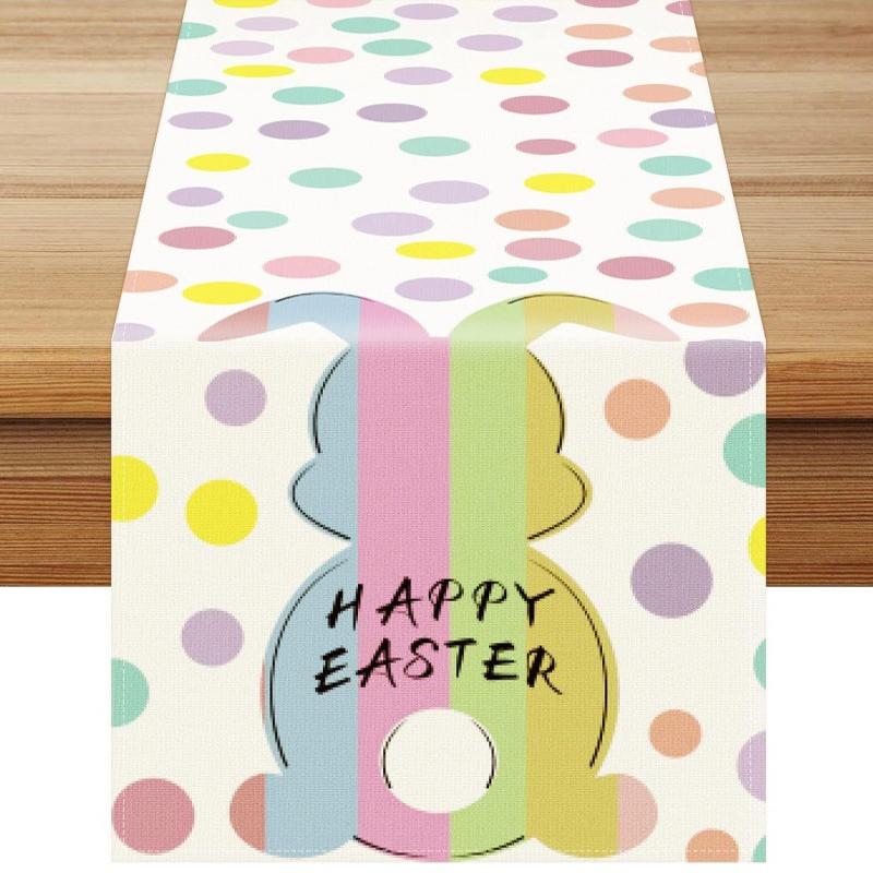 Пасхальный кролик, дорожка для стола, льняное покрытие для стола, праздничная вечеринка, декор обеденного стола