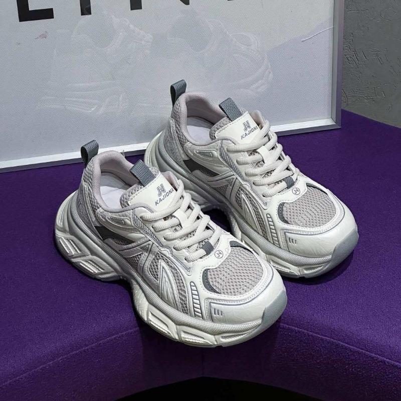 Thick-soled Heightening Gray Dad Shoes Women's Spring New Mesh Breathable Sports Shoes Lightweight Casual Shoes