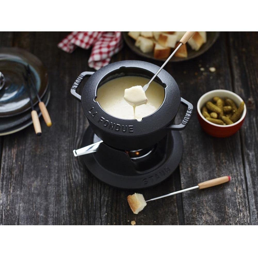 Staub Set Black Fondue Pot Lit Enamel Pot Japanese Special "Fondue 16cm" [Авторизованный продукт] 40511-970