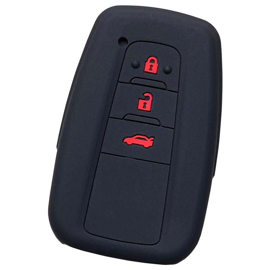 Силиконовый чехол для смарт-ключа IKT для автомобилей Toyota, 3 кнопки, черно-красный, Corolla Cross,