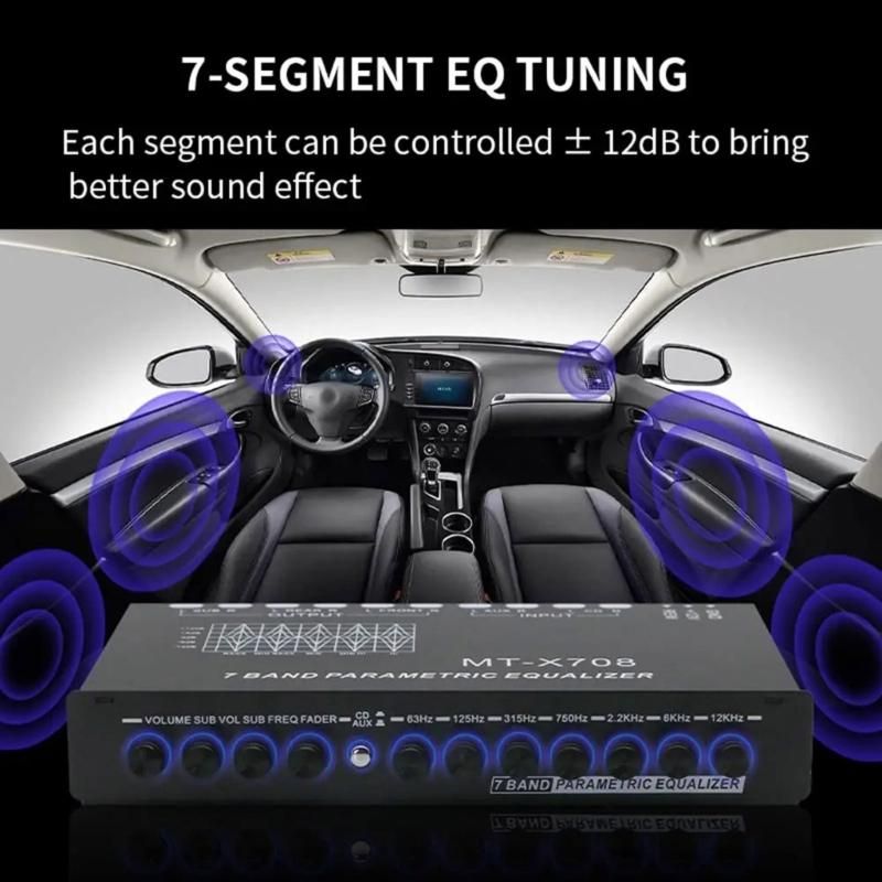 7 Band Car Stereo Equalizer Offering Customizable Sound Setting for Ultimately Listening Pleasure Enhanced Sound Quality