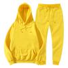 Solid Color Hoodie Set Pocket Long Sleeve Women Hoodie Unisex Suit Tracksuit Winter Casual Clothing Sets Fleece Jogger Sweatshirt + Pants Pullover