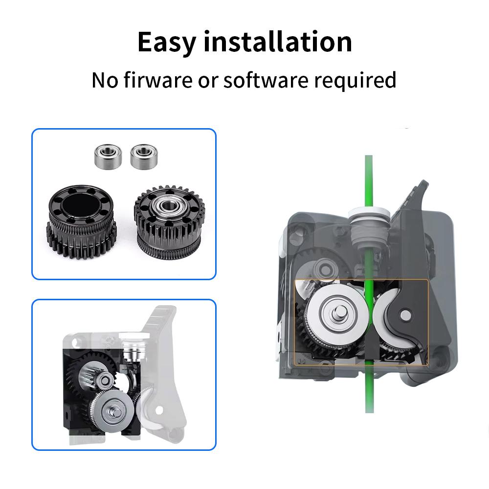 Upgrade EXtruder Gear For Creality K2 Plus All Metal Filament Drive Gear For K2Plus Hi Nickel Plated DLC Coat High Hardness Wear
