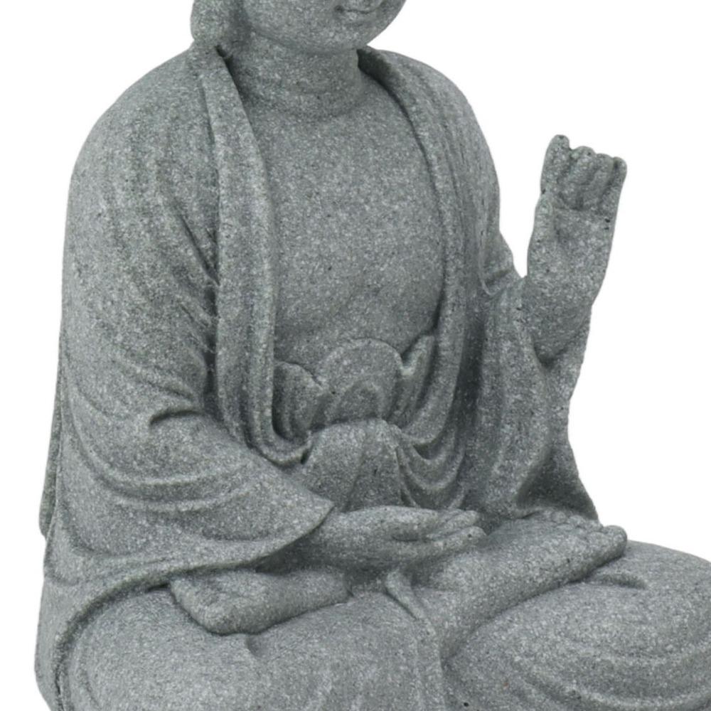 Grey Oriental Stone Carving Ornament Courtyard Sandstone Figurine Indoor Study Shelf Decoration