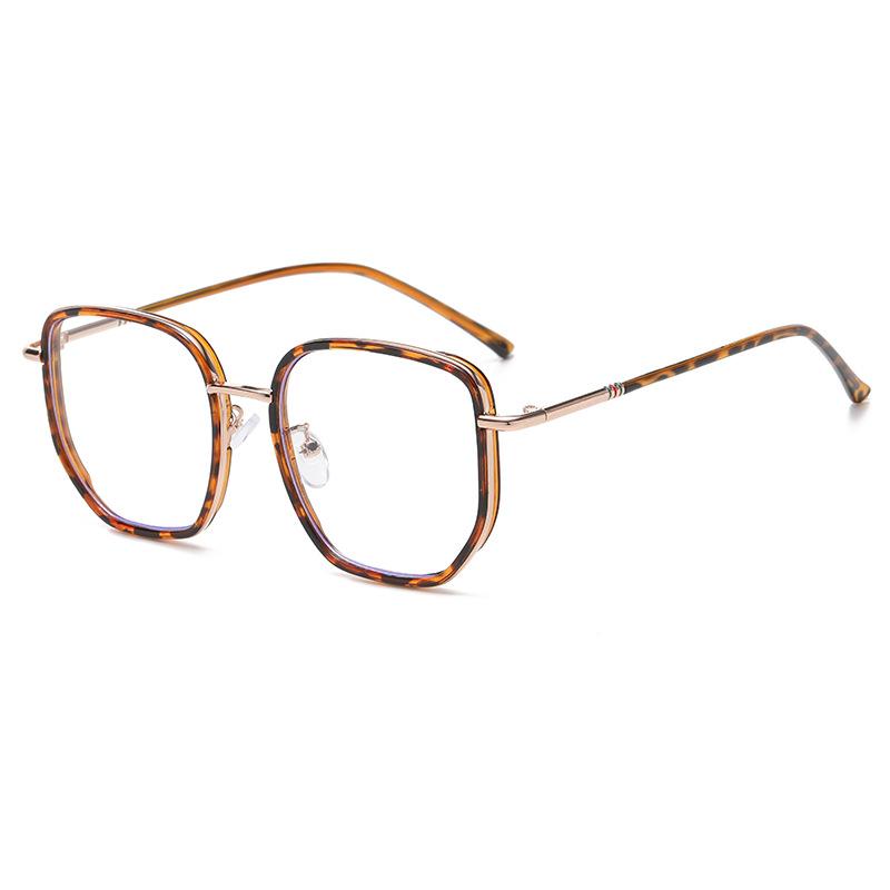 Плоская зеркальная модная оправа для очков с защитой от синего света для мужчин и женщин, трендовая большая оправа, антирадиационные плоские очки для защиты глаз