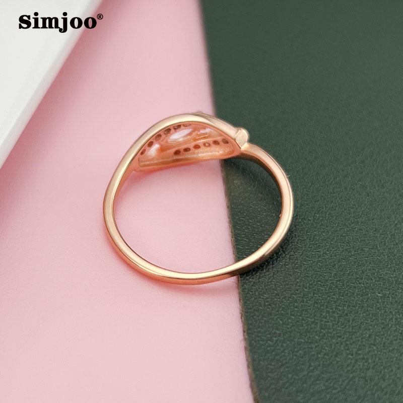 Женское кольцо SIMJOO с цирконовым камнем, стильное и элегантное индивидуальное кольцо