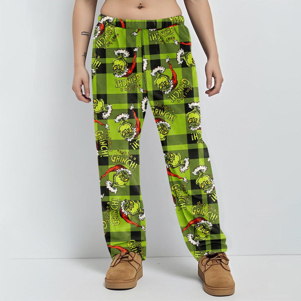 Pajama Pants Sleepwear Casual Drawstring Elastic Waist Pants Comfy Straight Yoga Loose Trousers