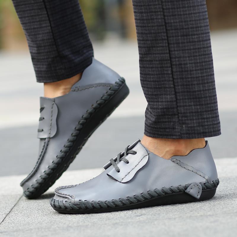 Мужская повседневная деловая обувь 38-50, модельные туфли из натуральной кожи