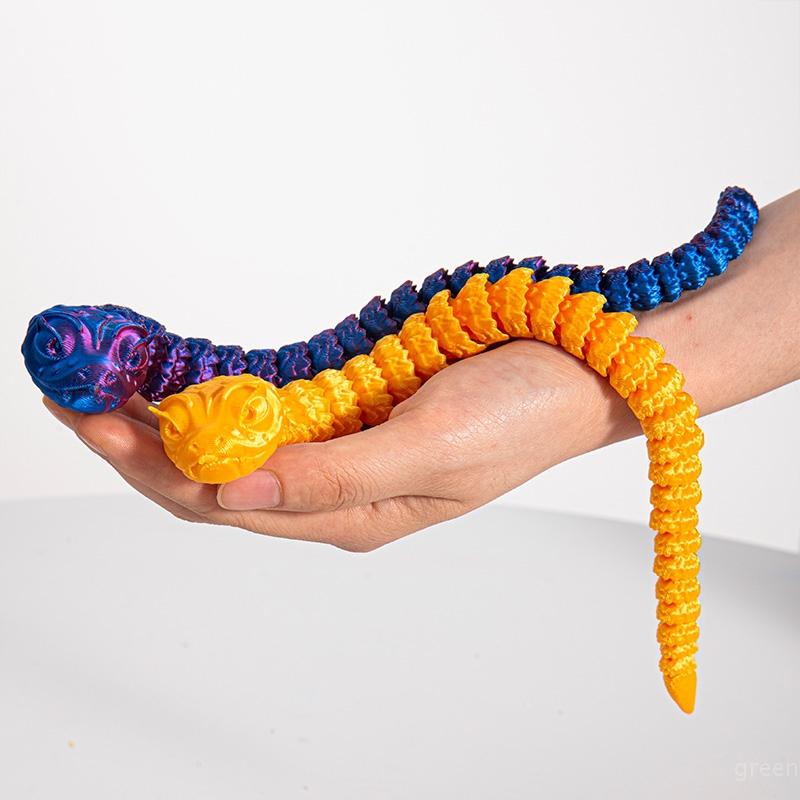 3D Printed Figures Movable Joint Snake Decoration Creative Reptile Snake Fish Tank Landscaping Figurines Crafts Gift Ornament
