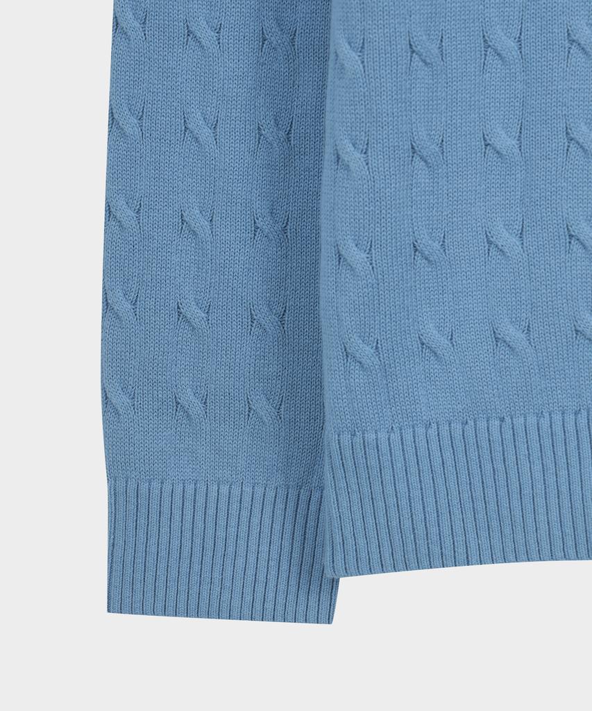 BROOKS BROTHERS Cotton Cable Crew Neck Sweater (Light Blue) (Bbwrmbg102)