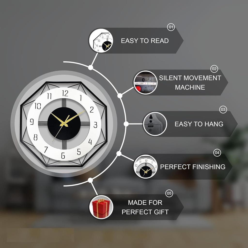 Дизайнерские металлические настенные часы для гостиной | Новейшие антикварные стильные необычные декоративные настенные часы большого размера для спальни, офиса, кухни, столовой