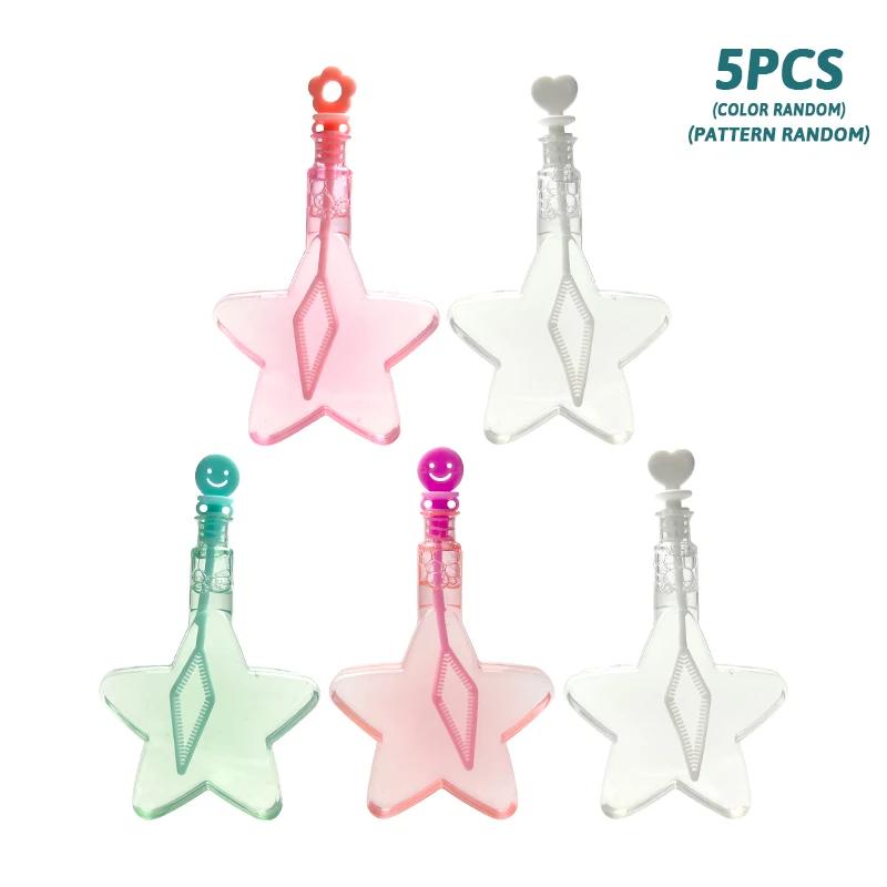 Five Pointed Star Bubble Toy Portable Bubble Stick Outdoor Bubble Toy Children'S Toy Holiday Birthday Gift With Bubble Water