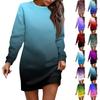 Платье с длинным рукавом для женщин, повседневный пуловер с градиентом, платье-свитер, осень