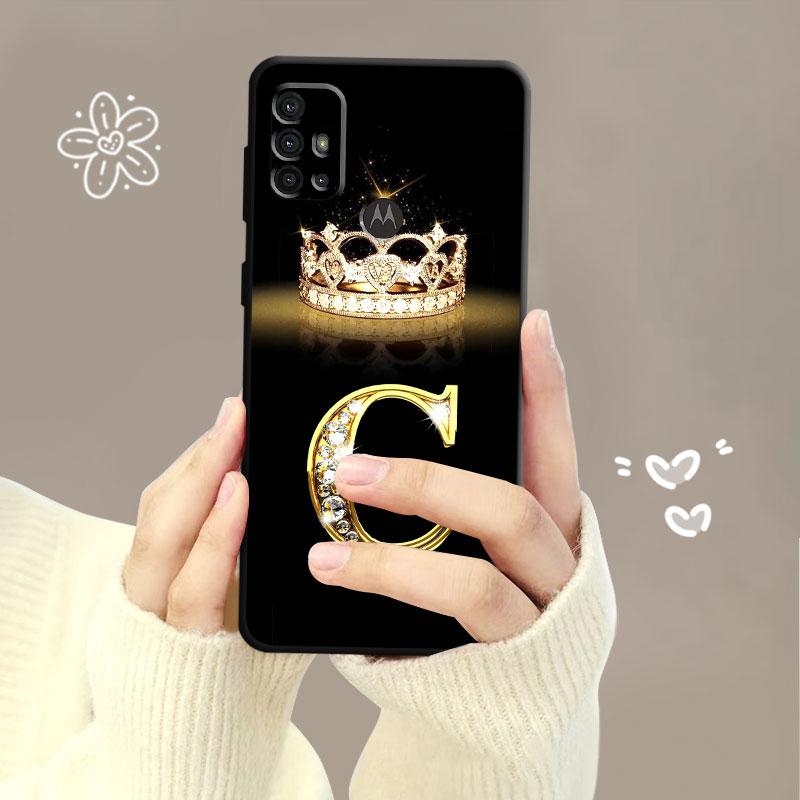Чехол для телефона Motorola G200 G60 G50 G31 G30 G22 G9 G8 Power Lite Plus Edge 20lite 30pro One Fusion Gold Diamond Crown Letter