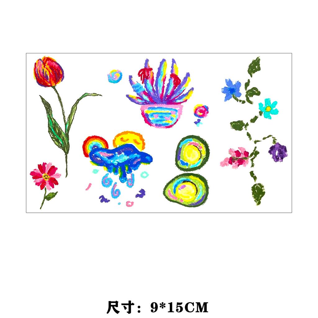Dopamine Color Butterfly Animal Love Star Fireworks Small Picture Finger Tattoo Sticker