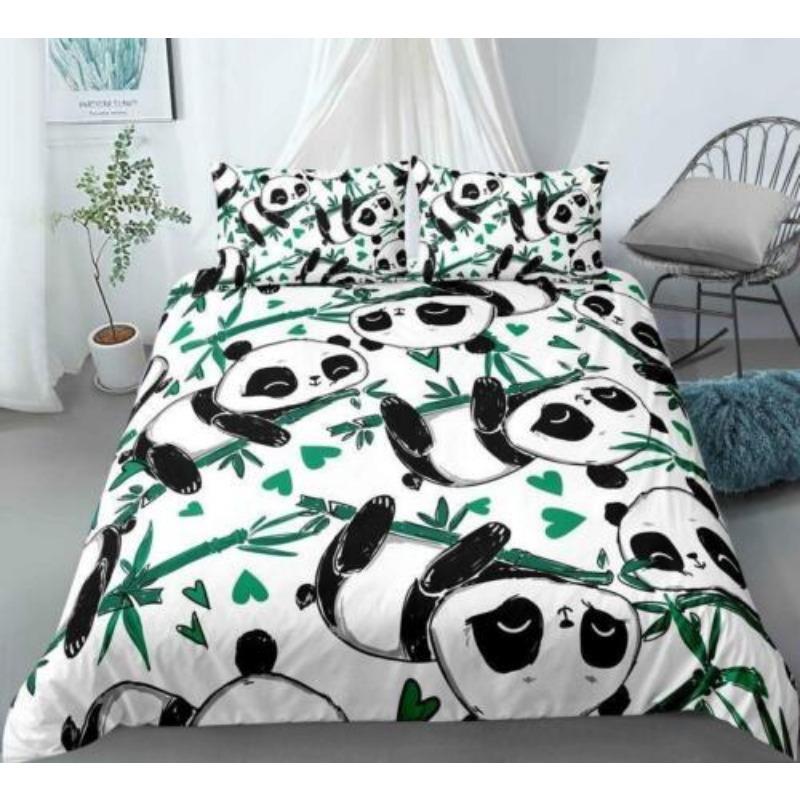 Panda Doona Quilt Duvet Cover Set Pillowcase Single Double Queen King Size Bed