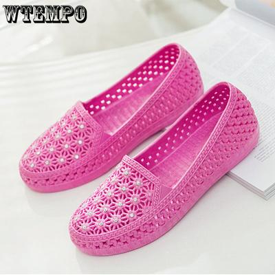 Туфли на плоской подошве, женские повседневные туфли без шнуровки для медсестер, летние лоферы, женские сандалии, неглубокие пляжные дышащие туфли