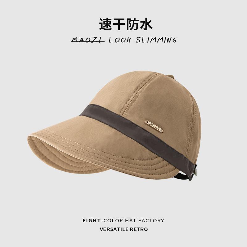 Ruth's color-blocked wide-brimmed baseball cap for women, spring/summer Korean version, versatile sun-shading fisherman's hat, makes the face look