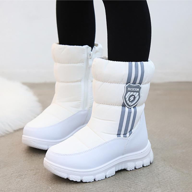 Осенне-зимние детские зимние сапоги для мальчиков и девочек, теплые повседневные нескользящие повседневные утепленные ботинки